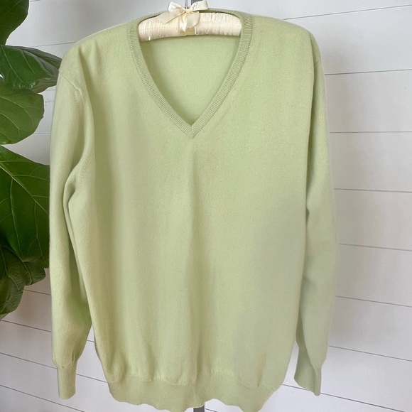 Malo 100% Cashmere Soft Green Sweater | Women’s Oversized L/XL - Picture 3 of 4